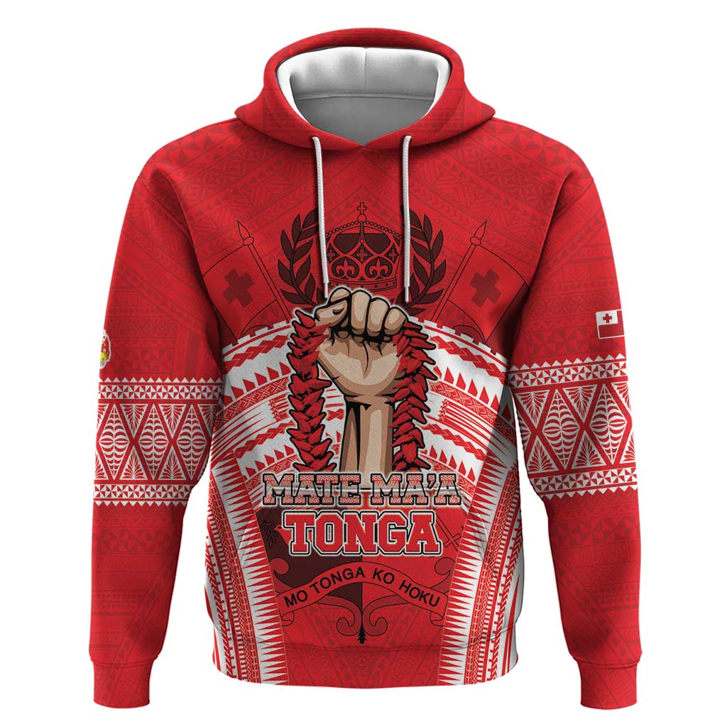 Custom Tonga Rugby Mate Ma'a Zip Hoodie Tongan Pride Unique Style - Polynesian Pride
