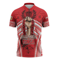 Custom Tonga Rugby Mate Ma'a Zipper Polo Shirt Tongan Pride Unique Style - Polynesian Pride