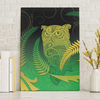 New Zealand Aotearoa Ruru Canvas Wall Art Maori Fern Art Green