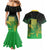 New Zealand Aotearoa Ruru Couples Matching Mermaid Dress and Hawaiian Shirt Maori Fern Art Green