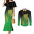 New Zealand Aotearoa Ruru Couples Matching Mermaid Dress and Long Sleeve Button Shirt Maori Fern Art Green