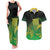 New Zealand Aotearoa Ruru Couples Matching Tank Maxi Dress and Hawaiian Shirt Maori Fern Art Green