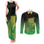 New Zealand Aotearoa Ruru Couples Matching Tank Maxi Dress and Long Sleeve Button Shirt Maori Fern Art Green