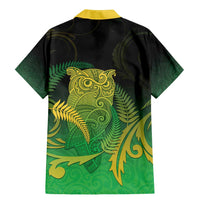 New Zealand Aotearoa Ruru Family Matching Mermaid Dress and Hawaiian Shirt Maori Fern Art Green