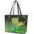 New Zealand Aotearoa Ruru Leather Tote Bag Maori Fern Art Green