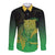 New Zealand Aotearoa Ruru Long Sleeve Button Shirt Maori Fern Art Green
