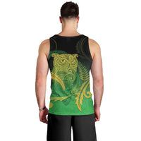 New Zealand Aotearoa Ruru Men Tank Top Maori Fern Art Green