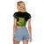 New Zealand Aotearoa Ruru Raglan Cropped T Shirt Maori Fern Art Green