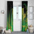 New Zealand Aotearoa Ruru Window Curtain Maori Fern Art Green