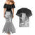 New Zealand Aotearoa Ruru Couples Matching Mermaid Dress and Hawaiian Shirt Maori Fern Art Black