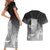 New Zealand Aotearoa Ruru Couples Matching Short Sleeve Bodycon Dress and Hawaiian Shirt Maori Fern Art Black