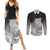 New Zealand Aotearoa Ruru Couples Matching Summer Maxi Dress and Long Sleeve Button Shirt Maori Fern Art Black