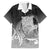 New Zealand Aotearoa Ruru Family Matching Off The Shoulder Long Sleeve Dress and Hawaiian Shirt Maori Fern Art Black