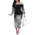 New Zealand Aotearoa Ruru Family Matching Off The Shoulder Long Sleeve Dress and Hawaiian Shirt Maori Fern Art Black