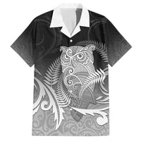 New Zealand Aotearoa Ruru Family Matching Tank Maxi Dress and Hawaiian Shirt Maori Fern Art Black