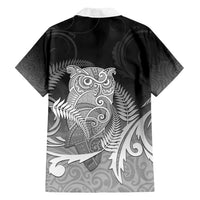 New Zealand Aotearoa Ruru Family Matching Tank Maxi Dress and Hawaiian Shirt Maori Fern Art Black