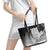 New Zealand Aotearoa Ruru Leather Tote Bag Maori Fern Art Black