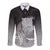 New Zealand Aotearoa Ruru Long Sleeve Button Shirt Maori Fern Art Black
