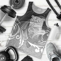 New Zealand Aotearoa Ruru Men Tank Top Maori Fern Art Black