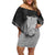 New Zealand Aotearoa Ruru Off Shoulder Short Dress Maori Fern Art Black