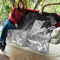 New Zealand Aotearoa Ruru Quilt Maori Fern Art Black