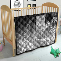 New Zealand Aotearoa Ruru Quilt Maori Fern Art Black