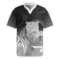 New Zealand Aotearoa Ruru Rugby Jersey Maori Fern Art Black