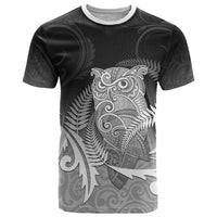New Zealand Aotearoa Ruru T Shirt Maori Fern Art Black