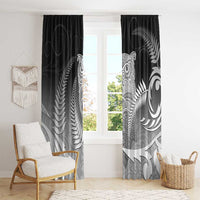 New Zealand Aotearoa Ruru Window Curtain Maori Fern Art Black