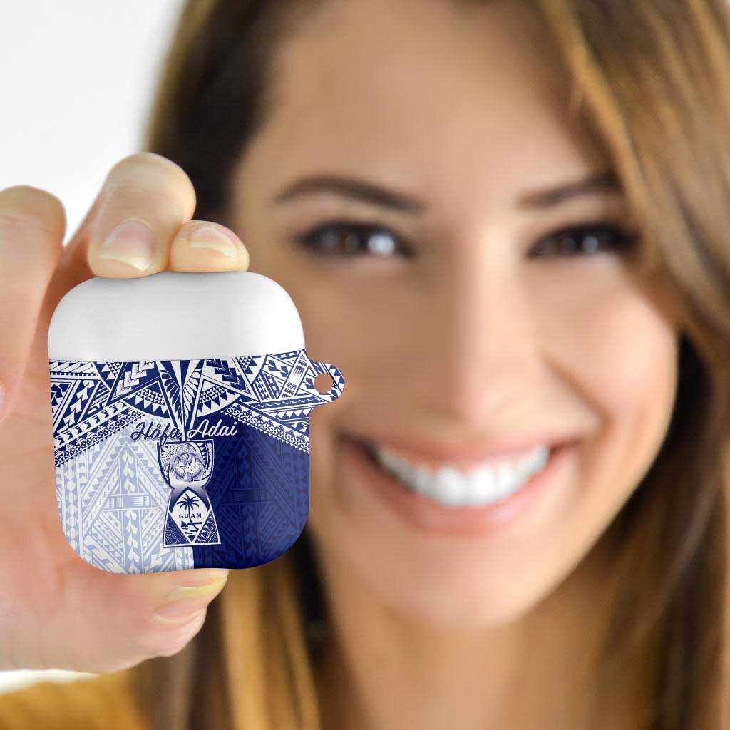 Northern Mariana Islands And Guam AirPods Case Latte Stone With Tribal Pattern