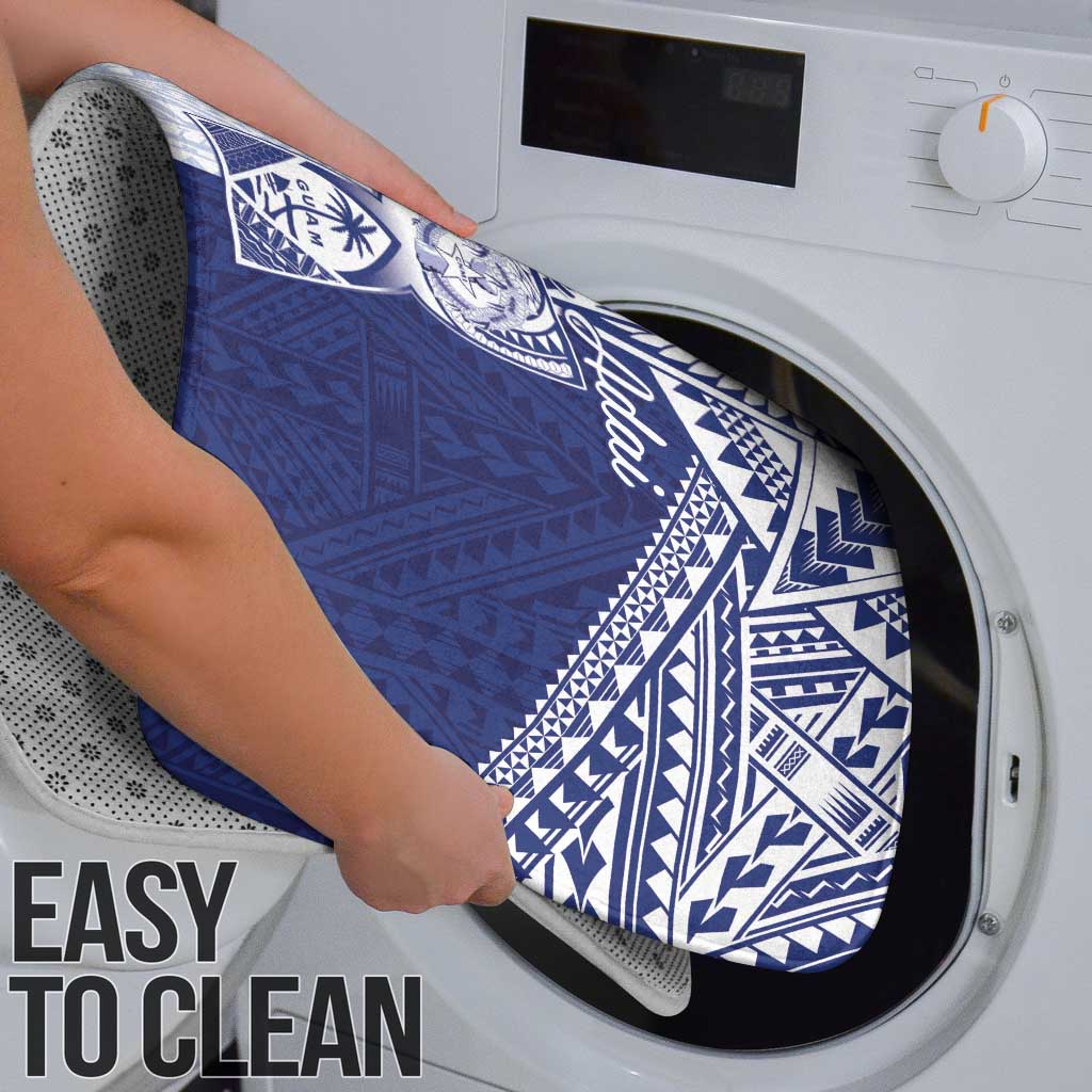 Northern Mariana Islands And Guam Bathroom Set Latte Stone With Tribal Pattern