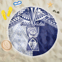 Northern Mariana Islands And Guam Beach Blanket Latte Stone With Tribal Pattern