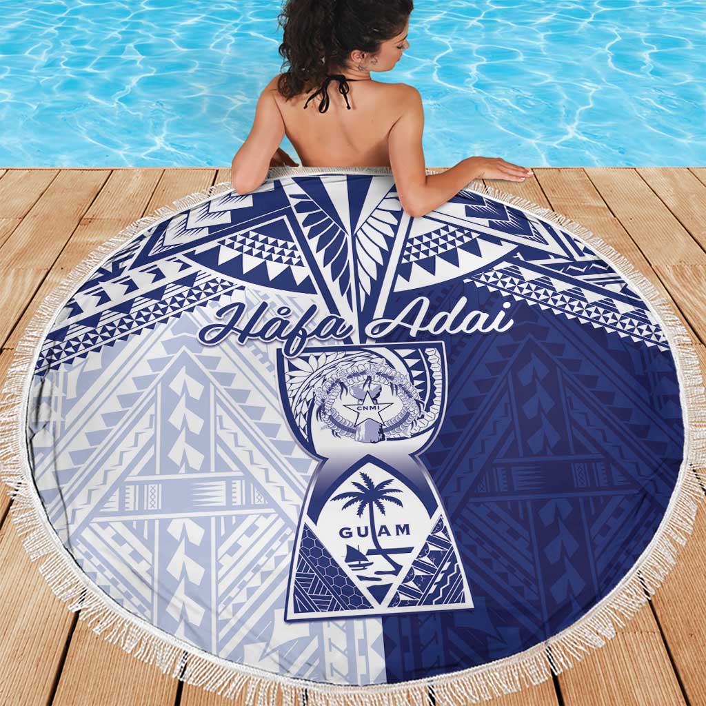 Northern Mariana Islands And Guam Beach Blanket Latte Stone With Tribal Pattern