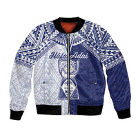 Personalised Northern Mariana Islands And Guam Bomber Jacket Latte Stone With Tribal Pattern