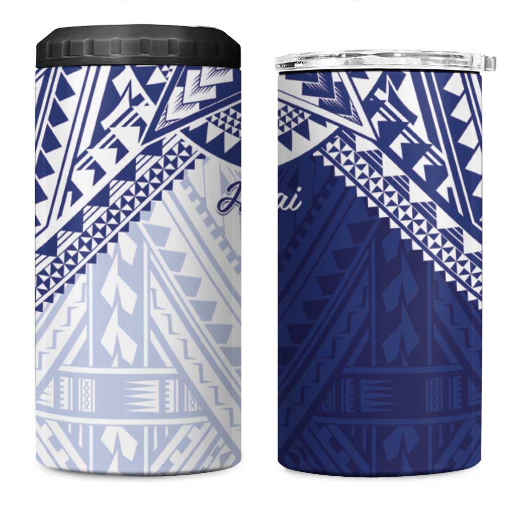 Northern Mariana Islands And Guam 4 in 1 Can Cooler Tumbler Latte Stone With Tribal Pattern