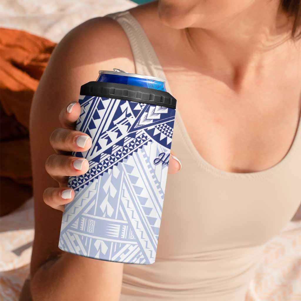 Northern Mariana Islands And Guam 4 in 1 Can Cooler Tumbler Latte Stone With Tribal Pattern