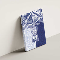 Northern Mariana Islands And Guam Canvas Wall Art Latte Stone With Tribal Pattern