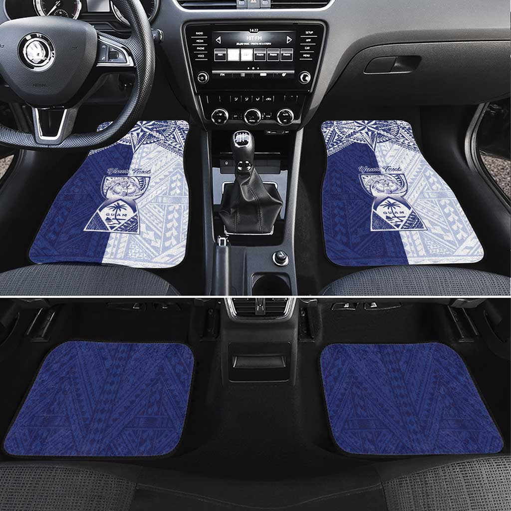 Personalised Northern Mariana Islands And Guam Car Mats Latte Stone With Tribal Pattern
