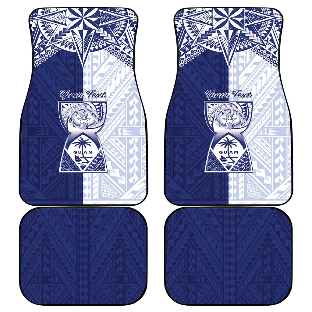 Personalised Northern Mariana Islands And Guam Car Mats Latte Stone With Tribal Pattern