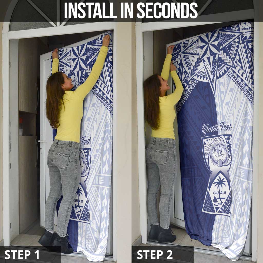 Personalised Northern Mariana Islands And Guam Door Cover Latte Stone With Tribal Pattern