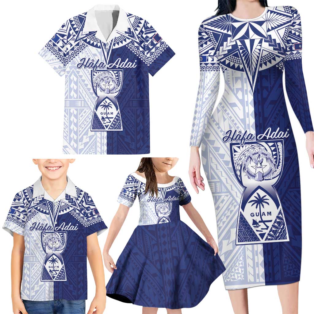 Personalised Northern Mariana Islands And Guam Family Matching Long Sleeve Bodycon Dress and Hawaiian Shirt Latte Stone With Tribal Pattern