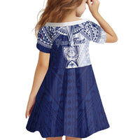 Personalised Northern Mariana Islands And Guam Family Matching Off Shoulder Short Dress and Hawaiian Shirt Latte Stone With Tribal Pattern