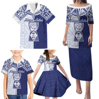 Personalised Northern Mariana Islands And Guam Family Matching Puletasi and Hawaiian Shirt Latte Stone With Tribal Pattern