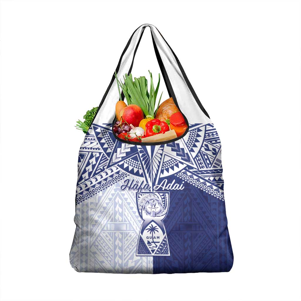 Northern Mariana Islands And Guam Grocery Bag Latte Stone With Tribal Pattern