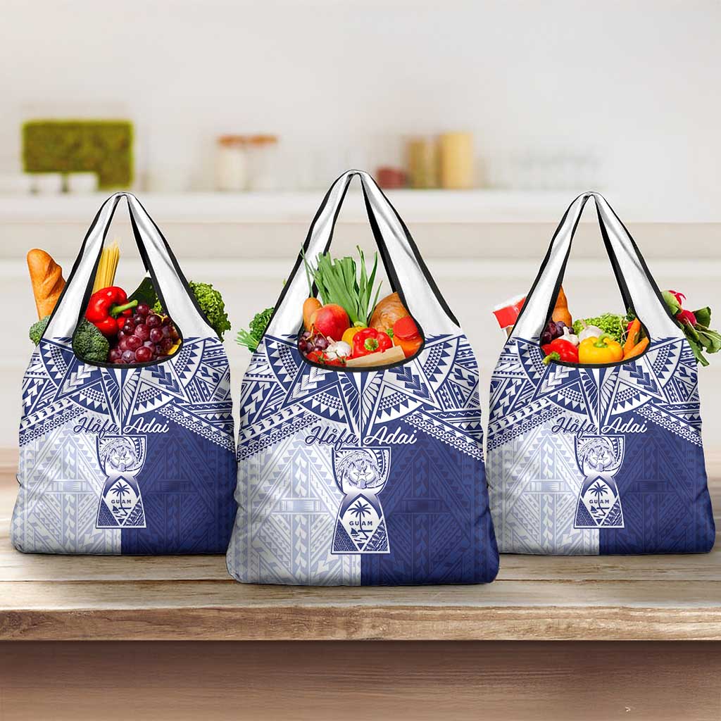 Northern Mariana Islands And Guam Grocery Bag Latte Stone With Tribal Pattern