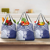 Northern Mariana Islands And Guam Grocery Bag Latte Stone With Tribal Pattern