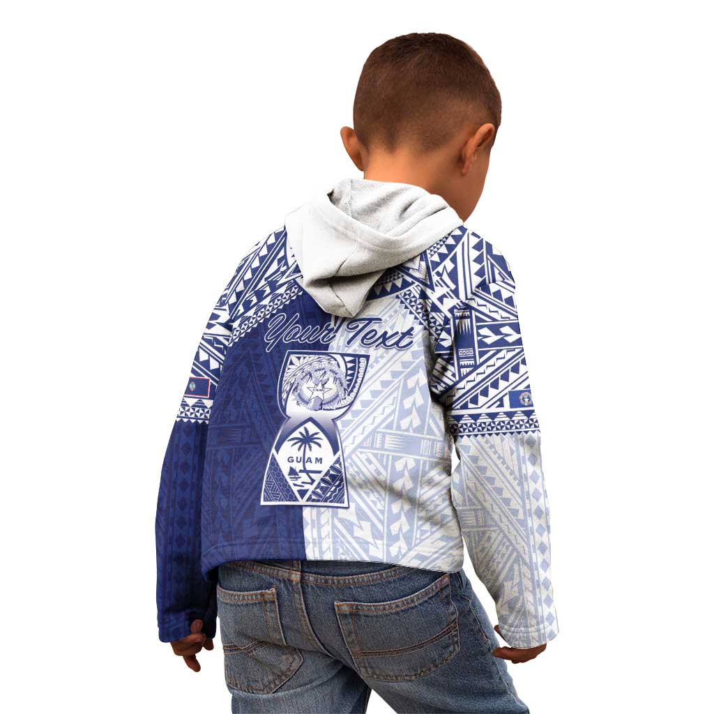 Personalised Northern Mariana Islands And Guam Kid Hoodie Latte Stone With Tribal Pattern