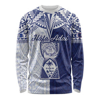 Personalised Northern Mariana Islands And Guam Long Sleeve Shirt Latte Stone With Tribal Pattern