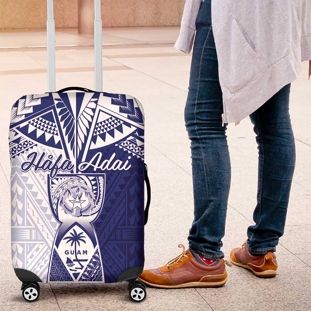 Northern Mariana Islands And Guam Luggage Cover Latte Stone With Tribal Pattern