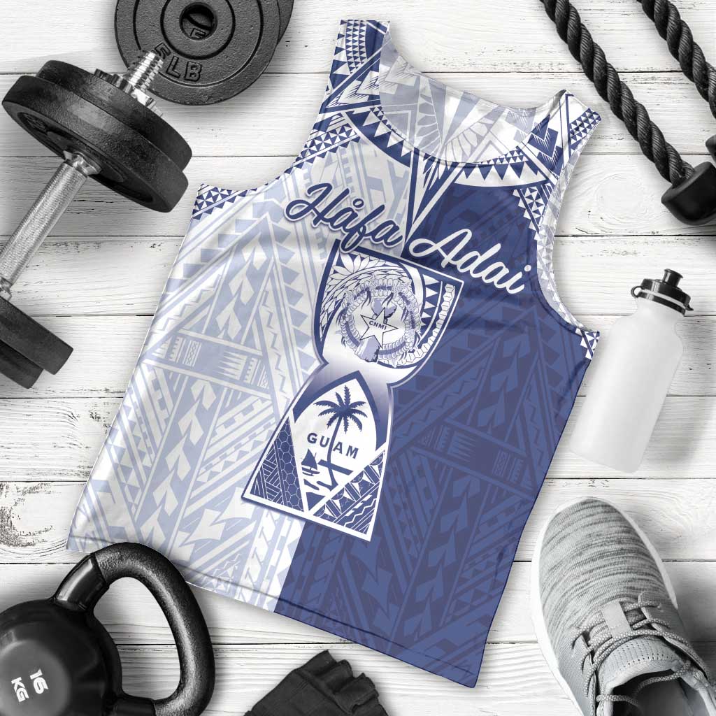 Personalised Northern Mariana Islands And Guam Men Tank Top Latte Stone With Tribal Pattern